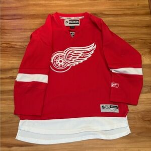 Reebok Kids Red and White Hockey Jersey SZ L/XL